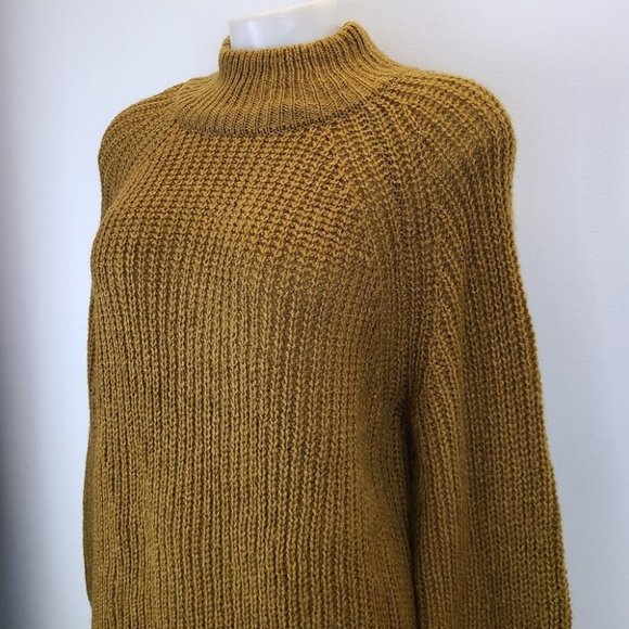 Cupcakes and Cashmere Griffith Vintage Gold Green Chunky Knit Sweater Small - Picture 6 of 15